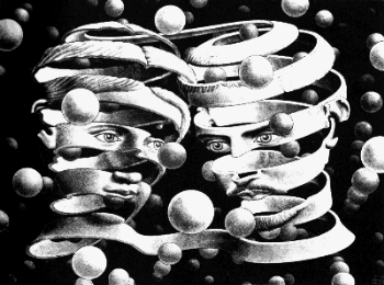 "Gli sposi" di Escher. (Clicca per ingrandire.)